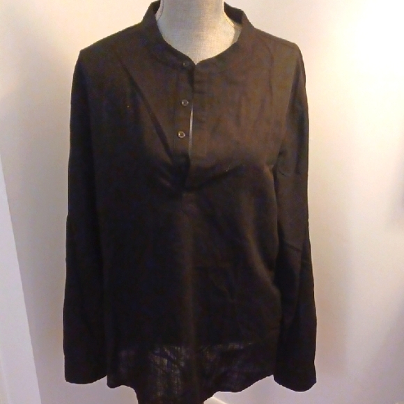 Coofandy Other - Coofandy Mens Black LS Pullover shirt Roll-up sleeve option Hem Cotton EUC Large